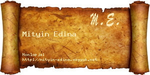 Mityin Edina névjegykártya